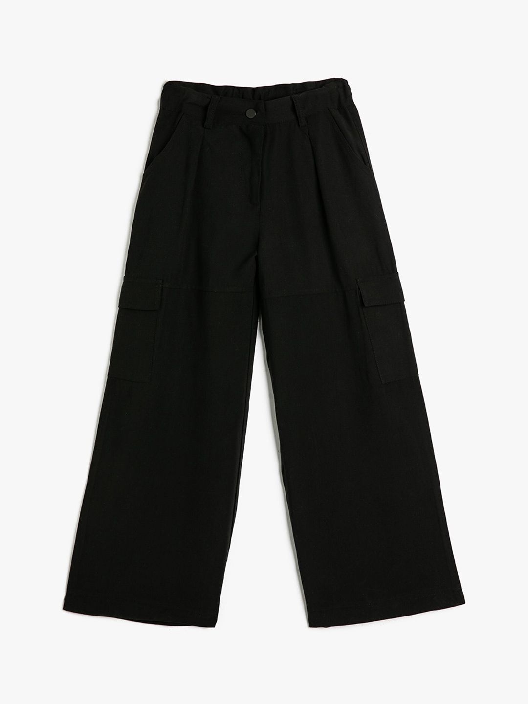 

Koton Girls Mid Rise Plain Cargos, Black