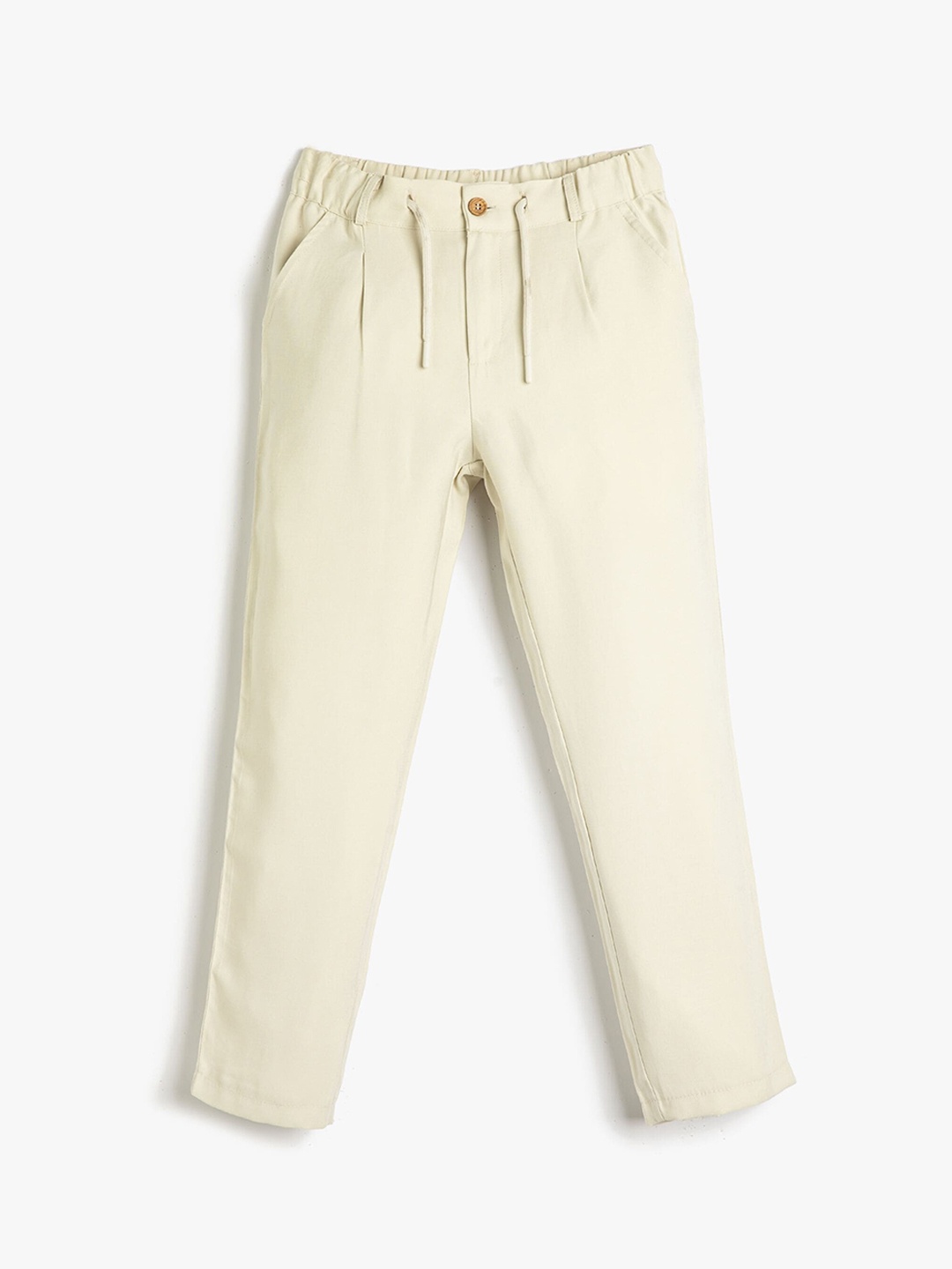 

Koton Boys Mid Rise Plain Trousers, Beige