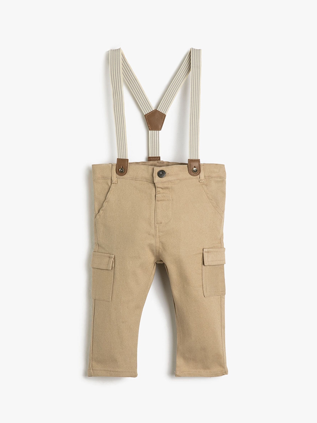 

Koton Boys Mid Rise Cargo Trousers, Beige