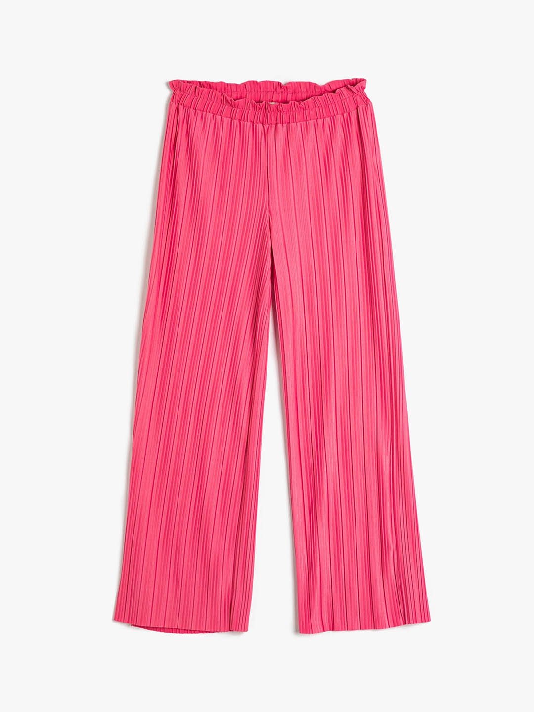 

Koton Girls Mid-Rise Pleated Trousers, Pink