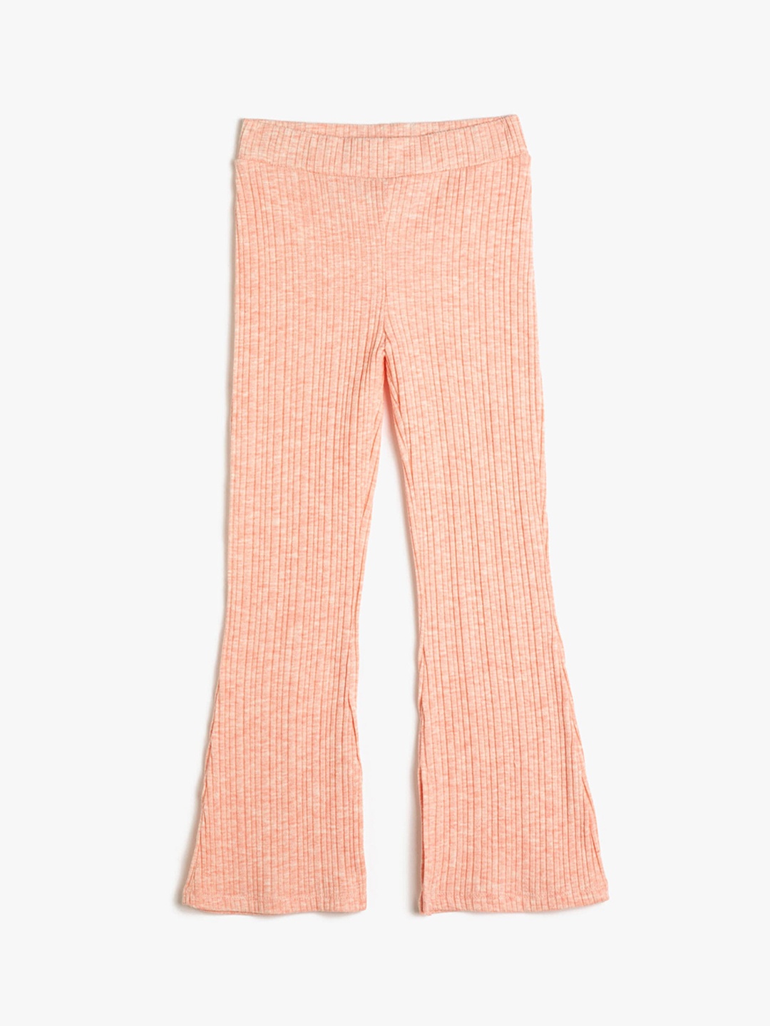 

Koton Girls Mid-Rise Ribbed Trousers, Pink