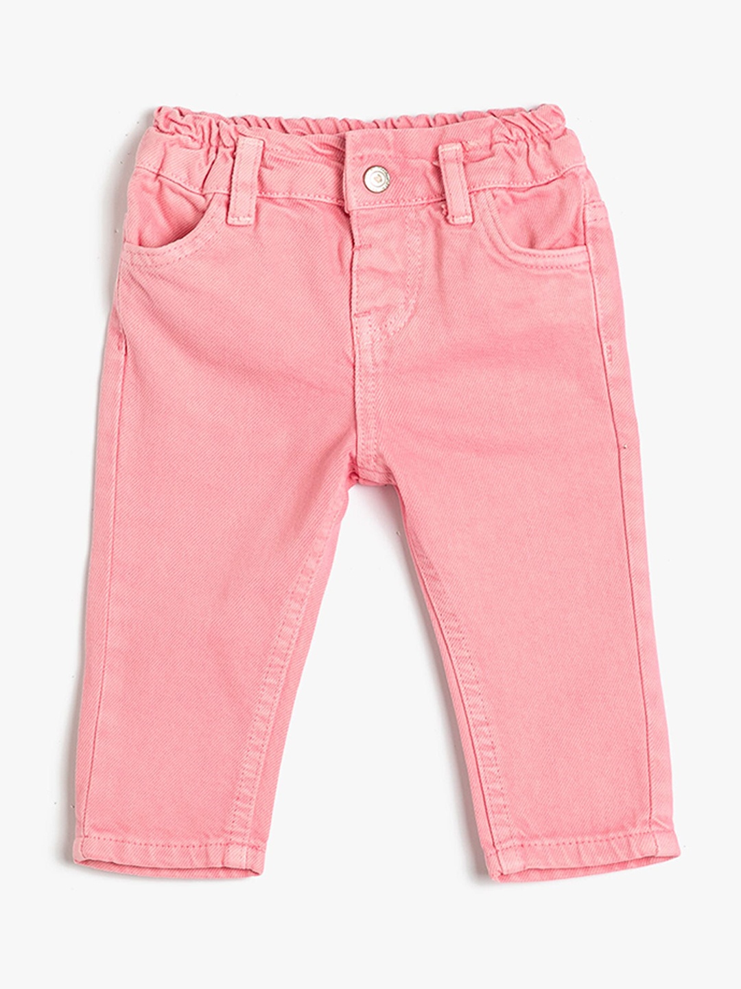 

Koton Girls Mid-Rise Pure Cotton Trousers, Pink