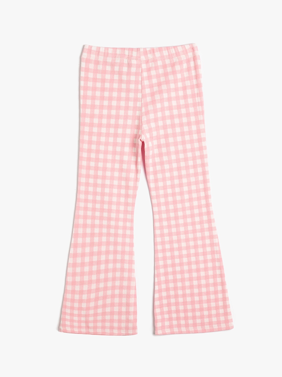

Koton Girls Checked Mid Rise Trousers, Pink