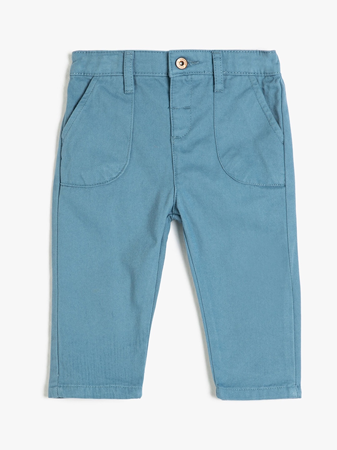 

Koton Boys Mid-Rise Pure Cotton Chinos Trousers, Blue