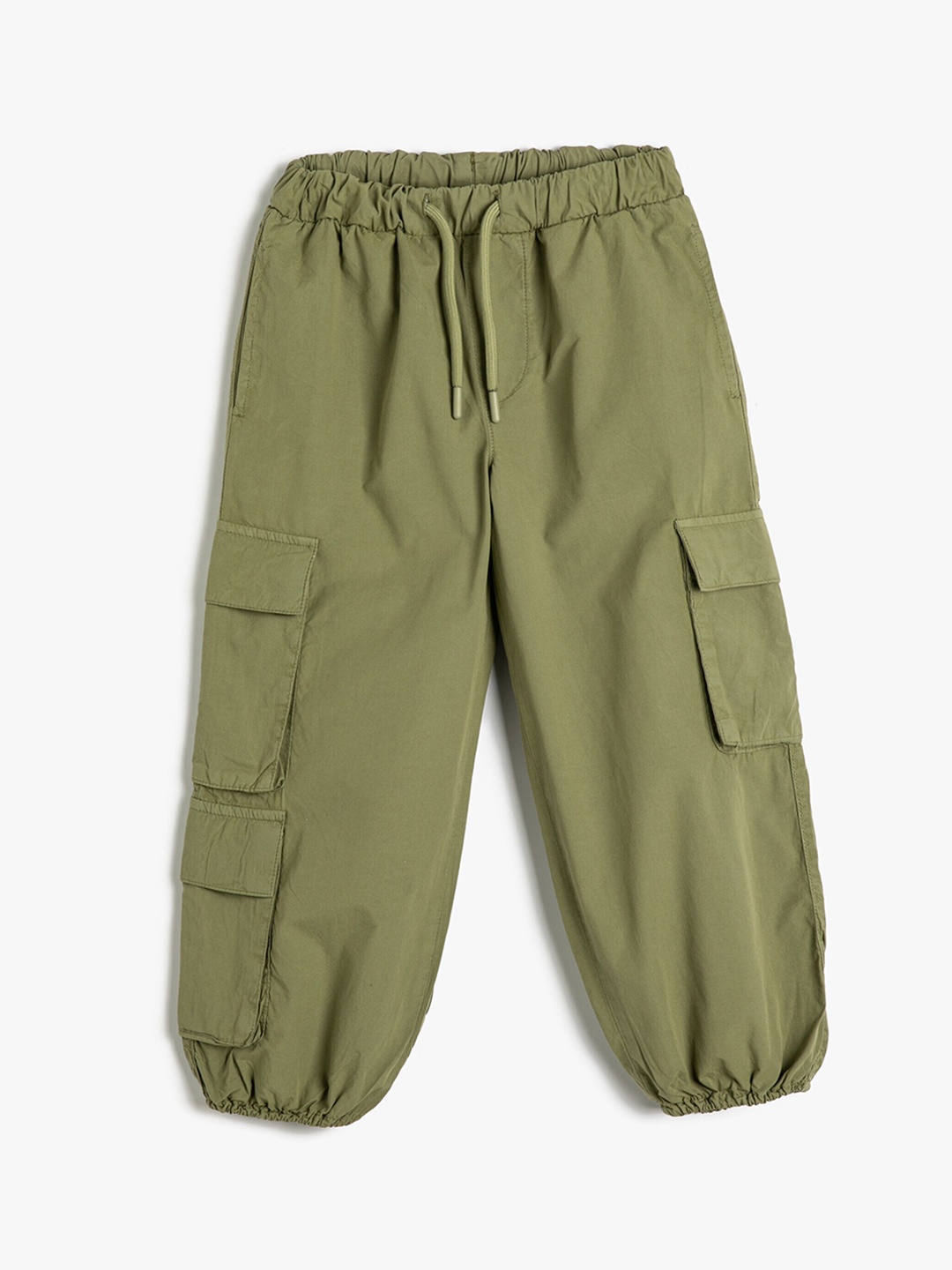 

Koton Boys Mid-Rise Pure Cotton Cargos, Olive