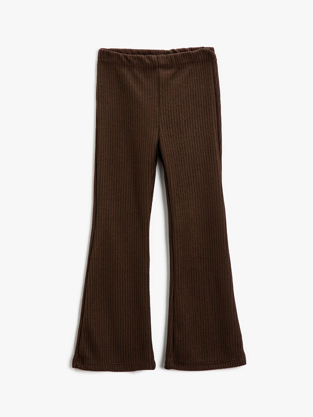 

Koton Girls Self Design Bootcut Trousers, Brown