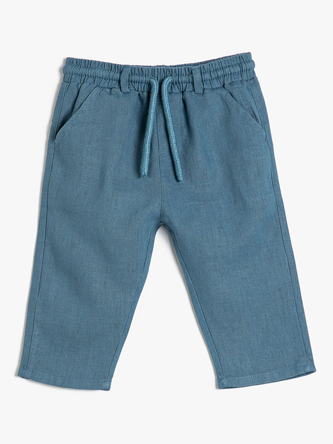 

Koton Boys Mid-Rise Linen Trousers, Blue