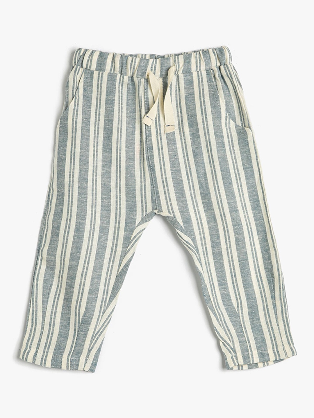 

Koton Boys Striped Mid-Rise Regular Trousers, Blue