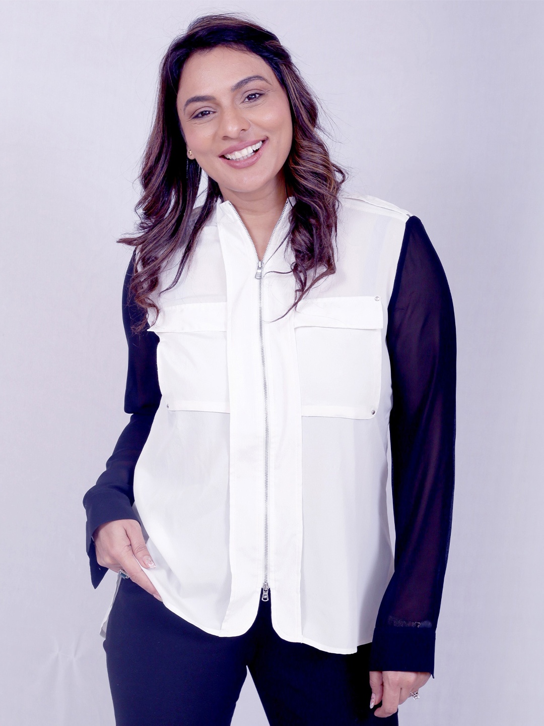 

Justin Whyte Spread Collar Casual Shirt, White