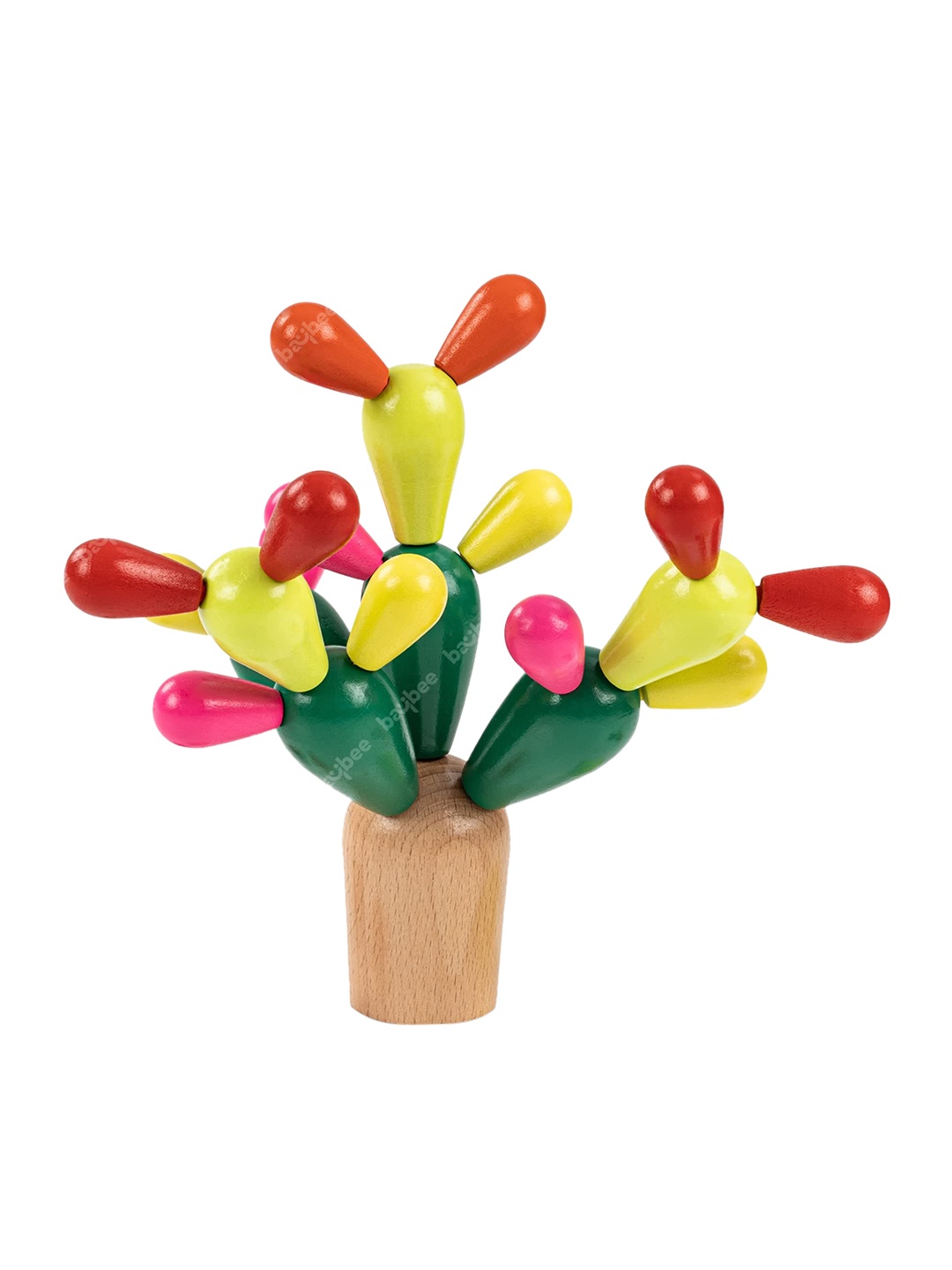 

BAYBEE Unisex Kids Wooden Cactus Balancing Assembly Stacking Puzzle Toys, Yellow