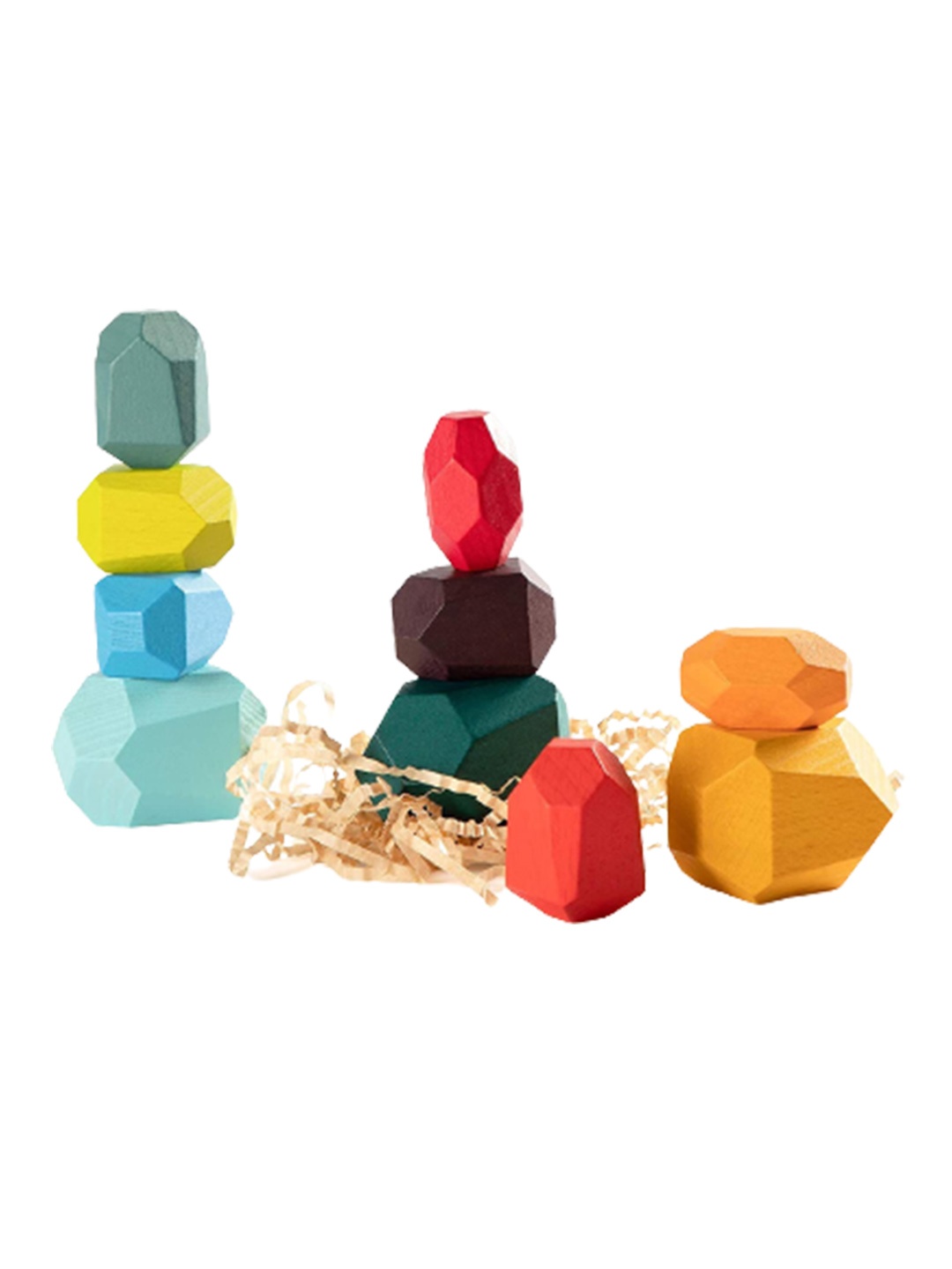 

BAYBEE Kids Wooden Rainbow Stone Stacking Toy, Blue