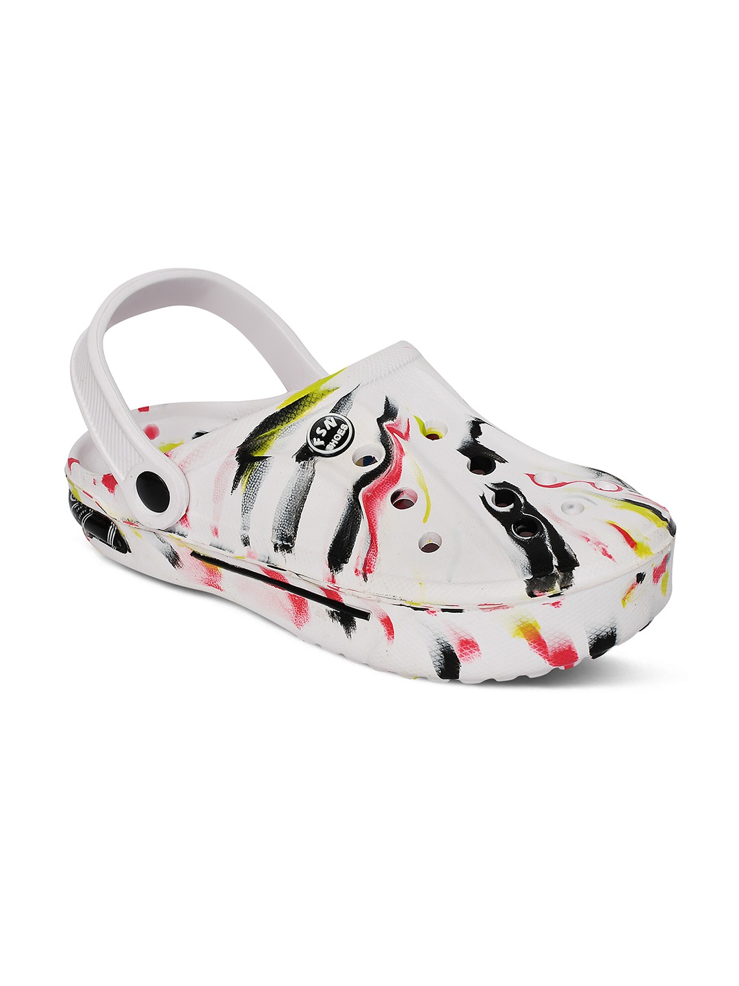 

Airspot Unisex Printed Clogs, White