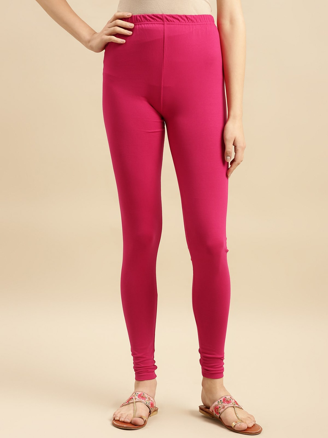 

Rangita Women Full Length Cotton Leggings, Pink