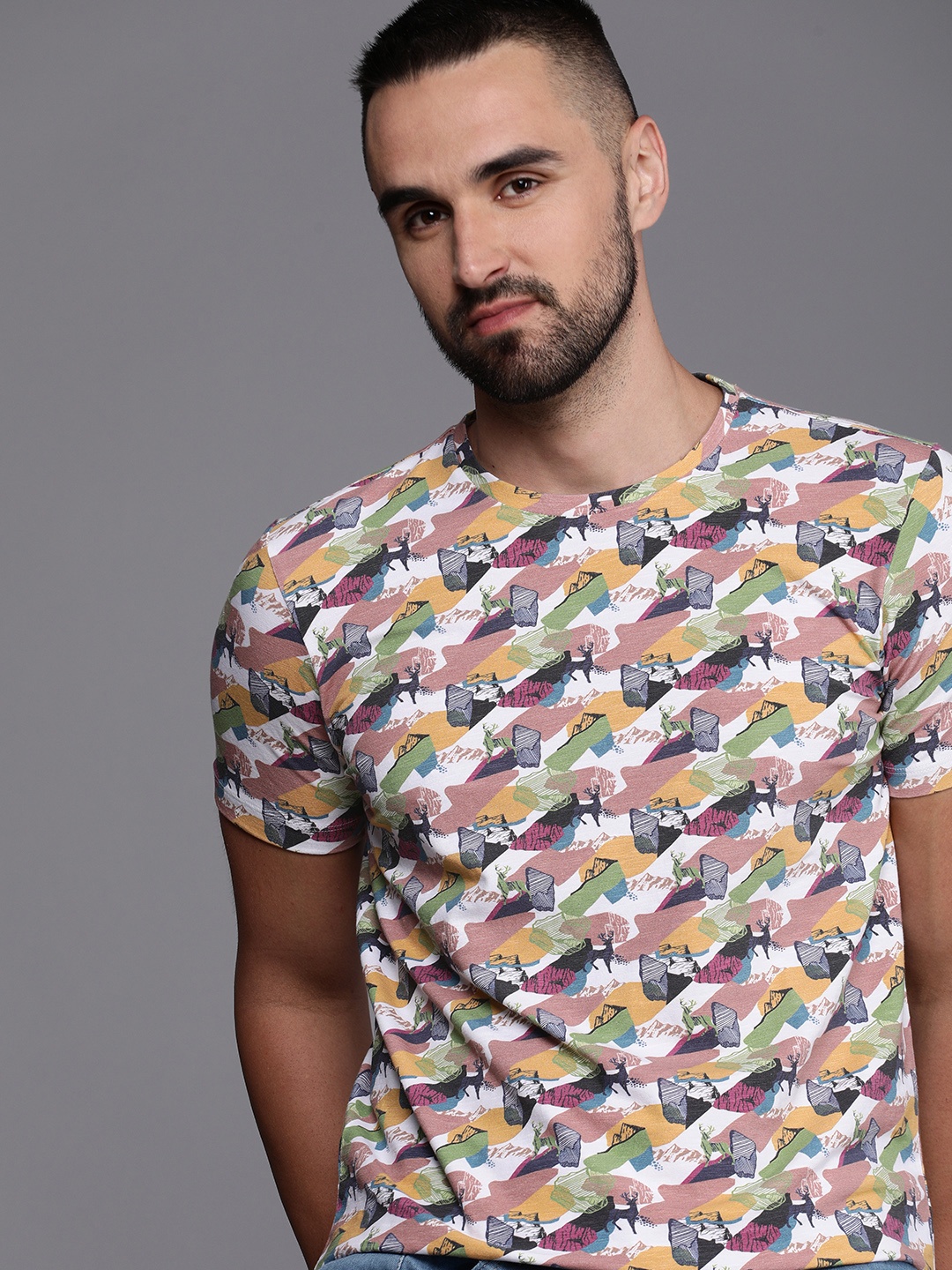

Allen Solly Sport Printed Slim Fit T-shirt, Multi