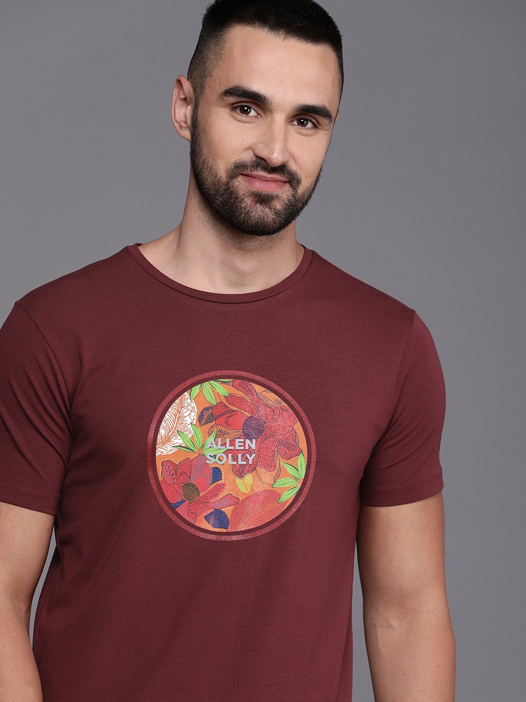 

Allen Solly Sport Printed Slim Fit T-shirt, Maroon