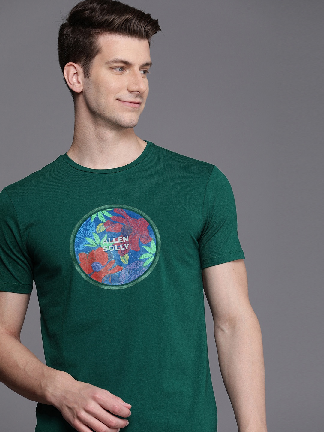 

Allen Solly Sport Printed Slim Fit T-shirt, Green