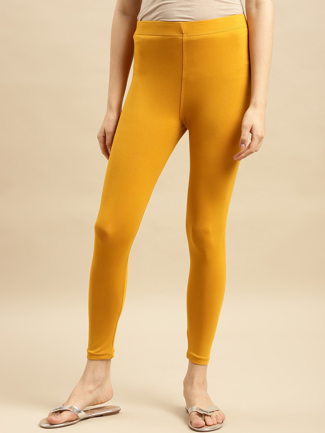 

Rangita Cotton Ankle-Length Leggings, Mustard