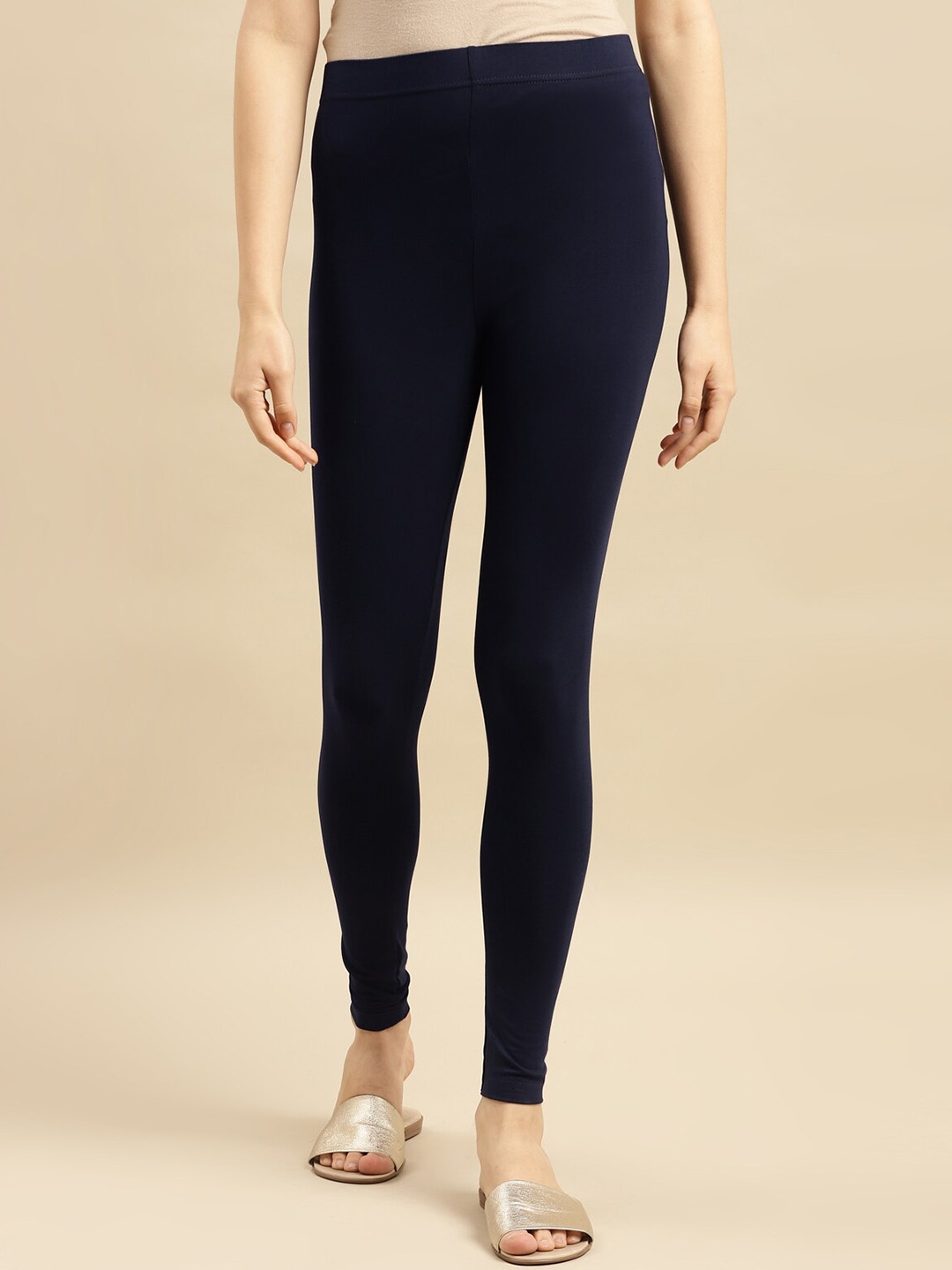 

Rangita Cotton Ankle-Length Leggings, Navy blue