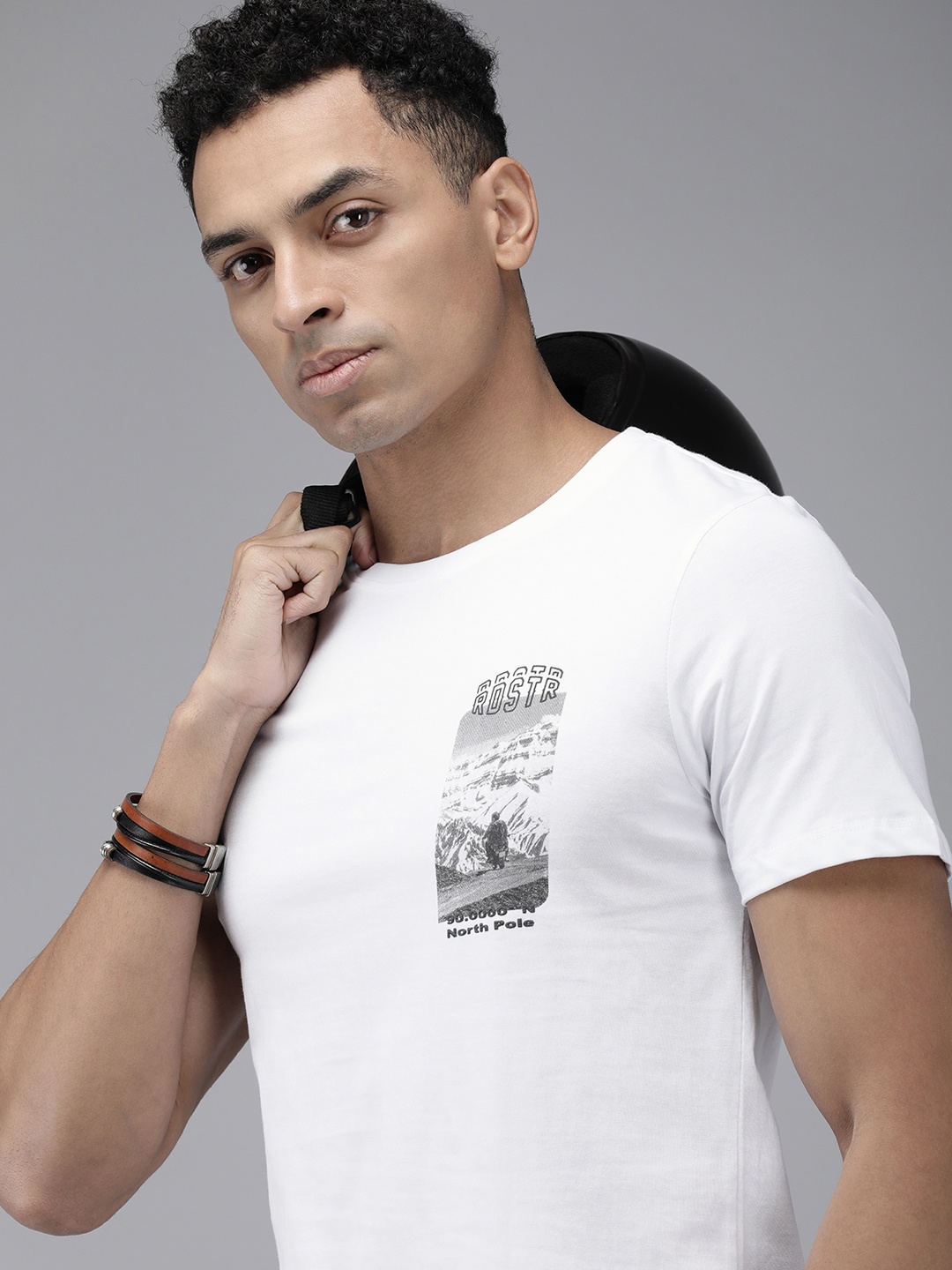 

Roadster Men Graphic Printed T-shirt, White