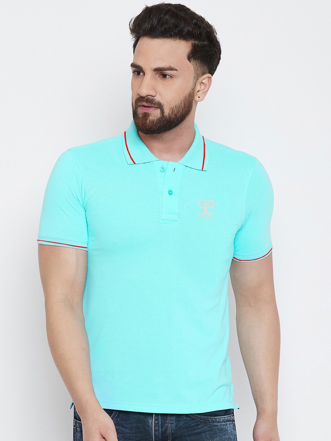 

9ty3ree Polo Collar Slim Fit T-shirt, Sea green