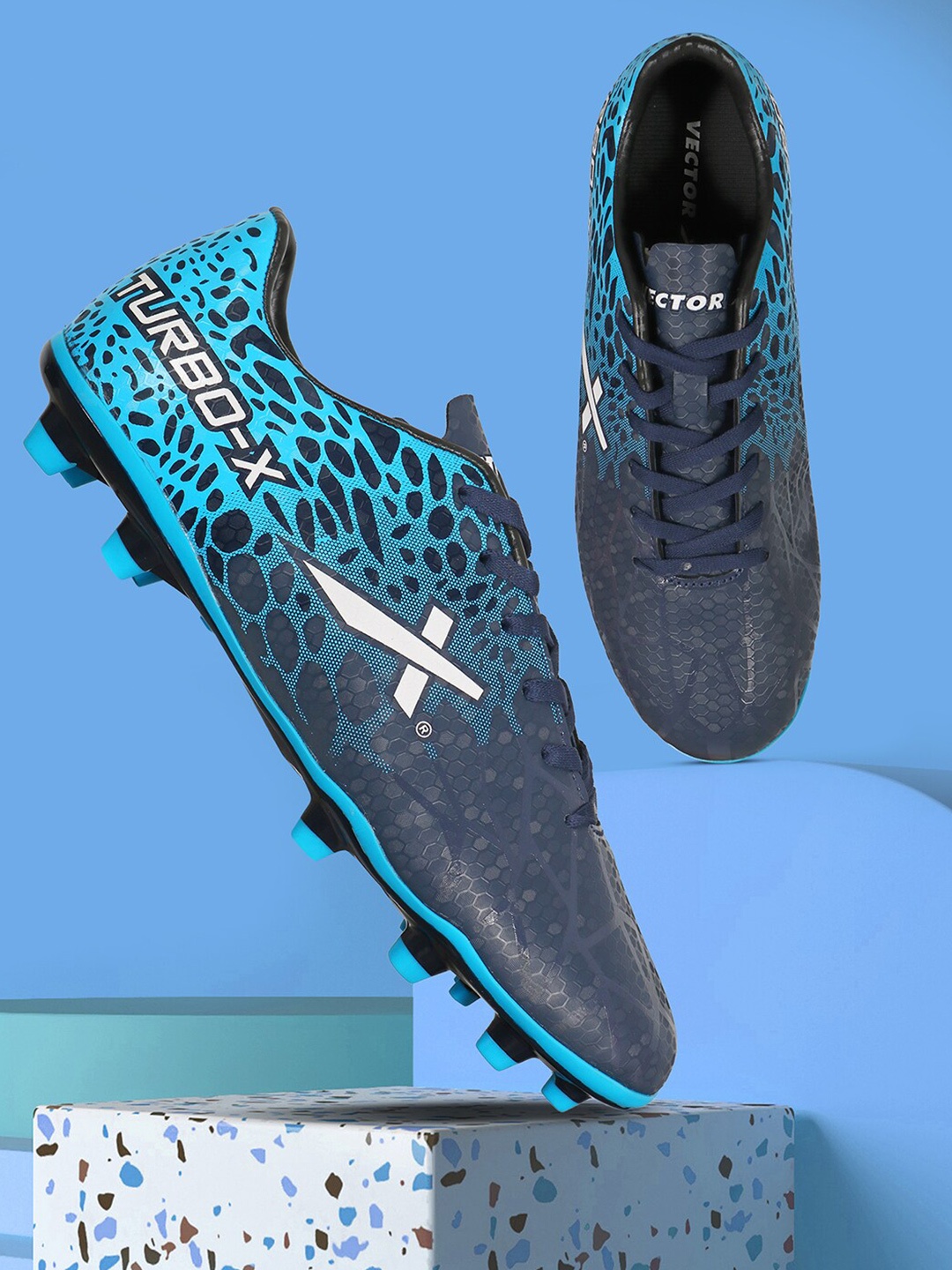 

VECTOR X Unisex TURBO-X Football Shoes, Navy blue