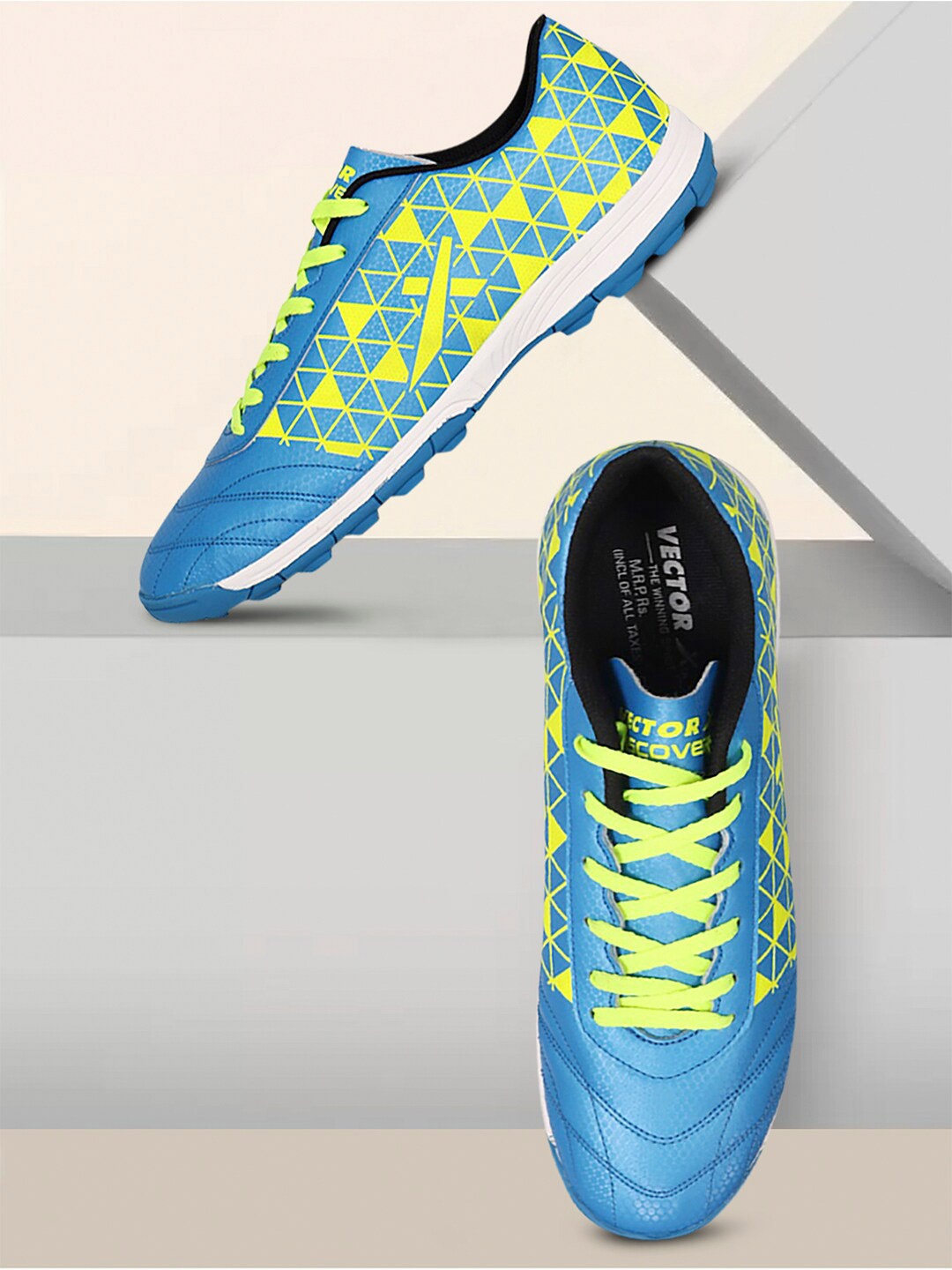 

VECTOR X Unisex Printed Lace-Up Football Shoes, Blue