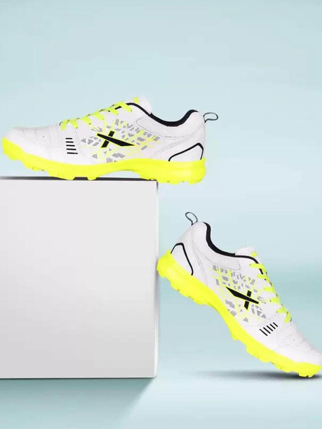 

VECTOR X Unisex Printed Cricket Shoes, White