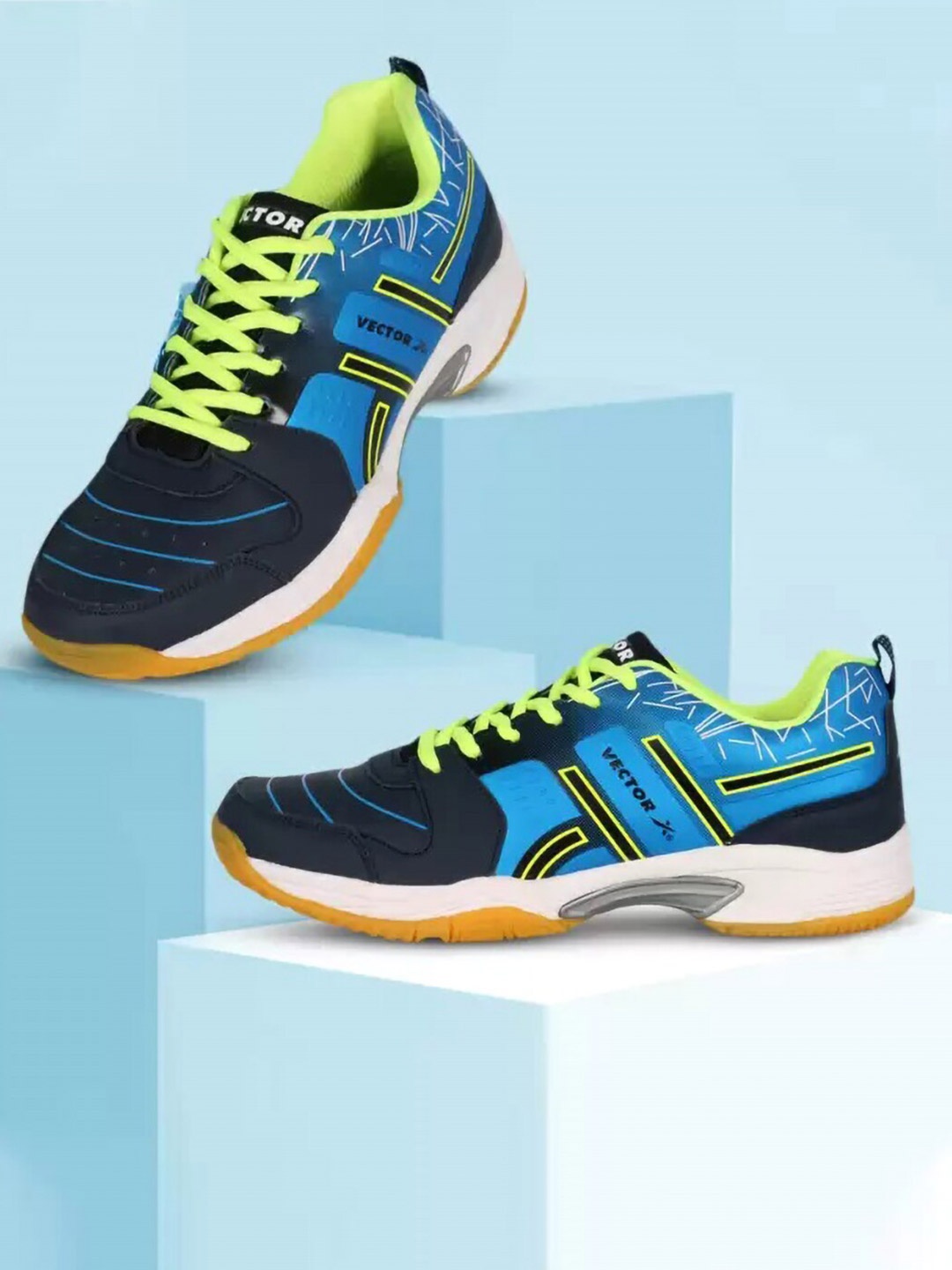

VECTOR X Unisex Printed Badminton Shoes, Navy blue