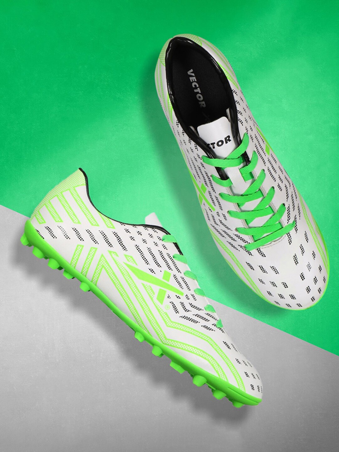 

VECTOR X Unisex Printed Football Shoes, White
