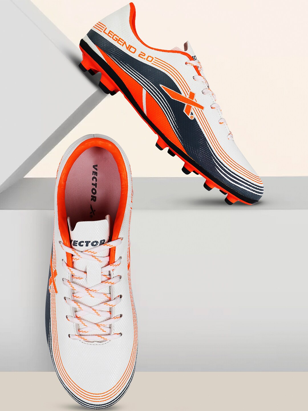 

VECTOR X Unisex Printed Football Shoes, White