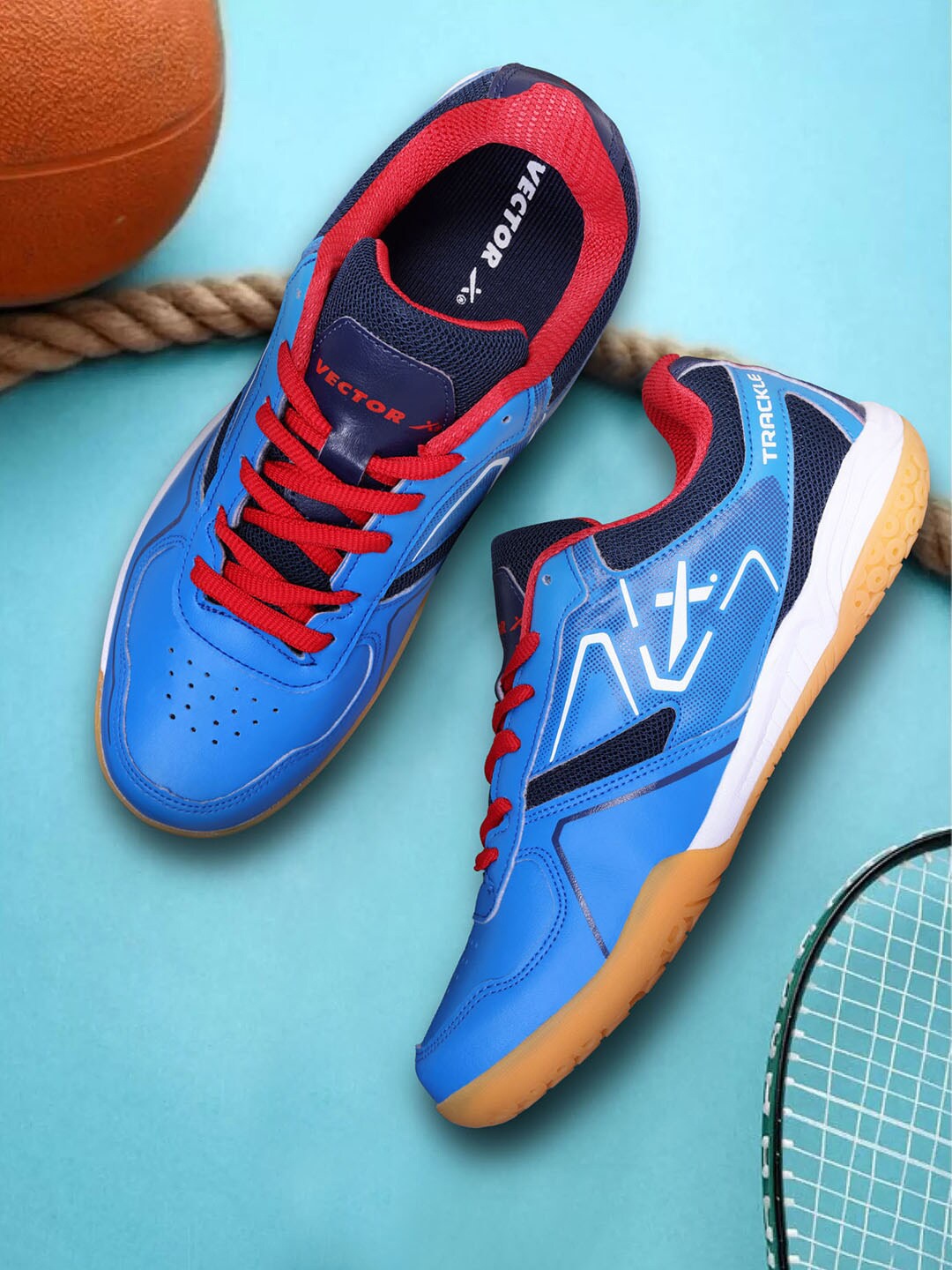 

VECTOR X Unisex Printed Badminton Shoes, Blue