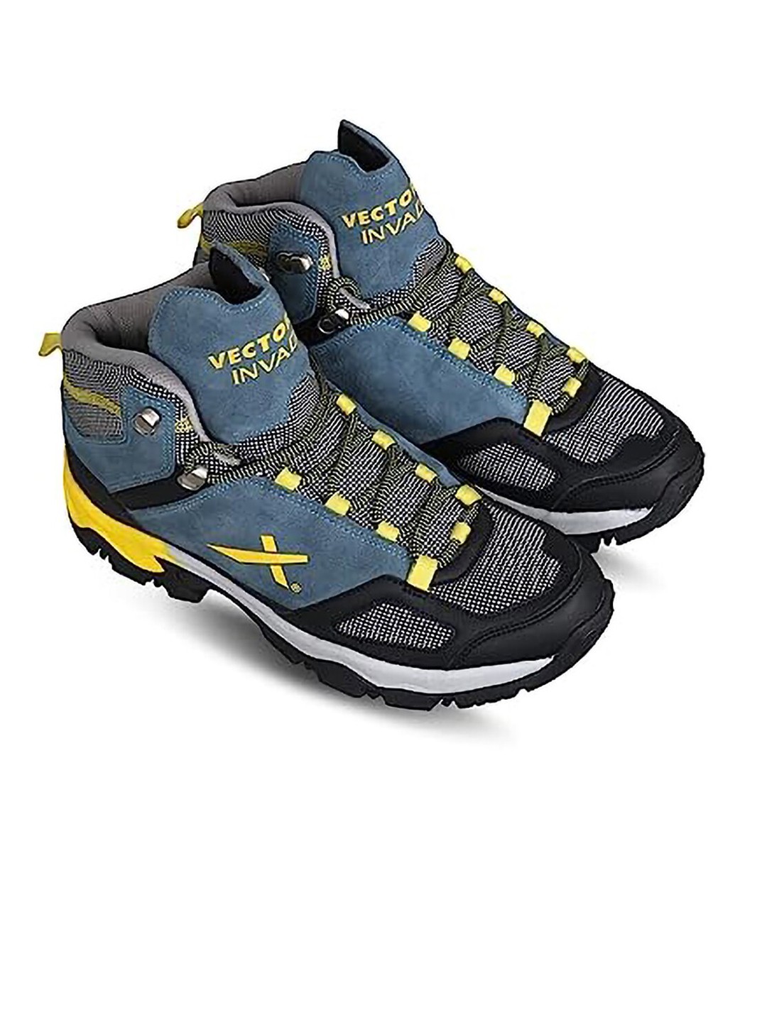 

VECTOR X Unisex Leather Lace-Up Trekking Shoes, Black