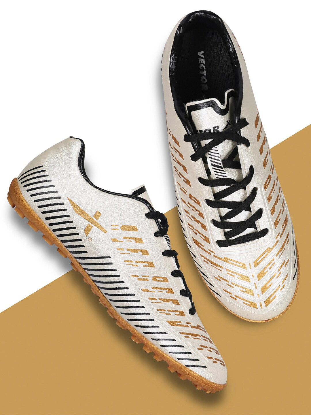 

VECTOR X Unisex Printed Football Shoes, White