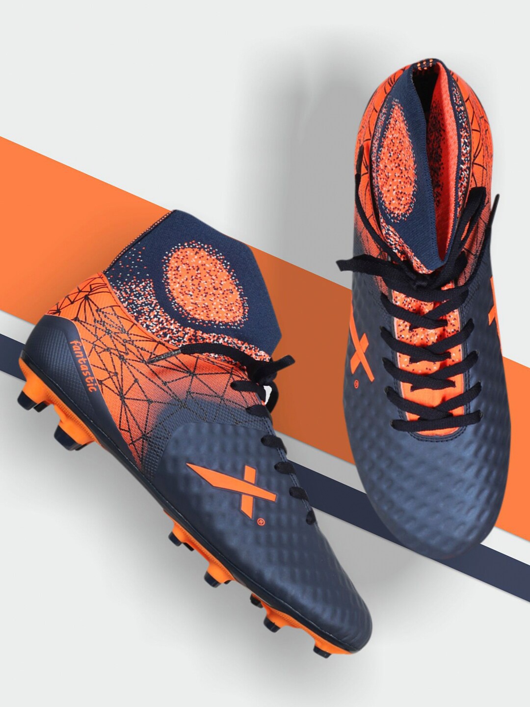 

VECTOR X Unisex Printed Football Shoes, Navy blue