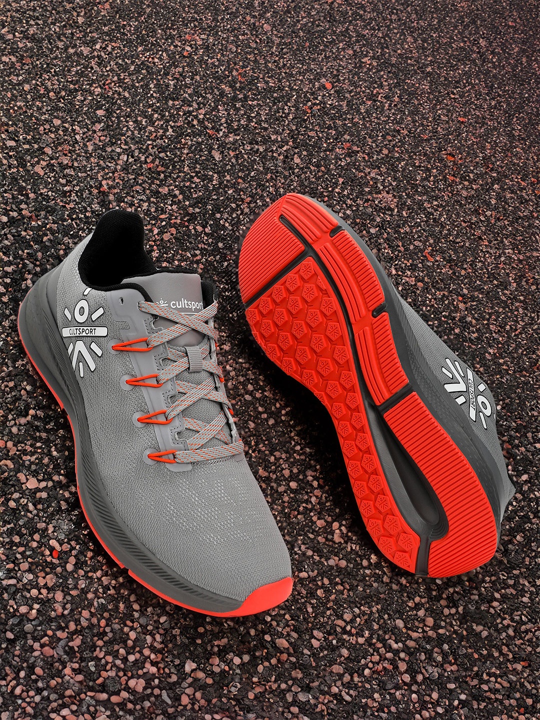 

CULT Men Firebird Mesh Lightweight Running Shoes, Grey