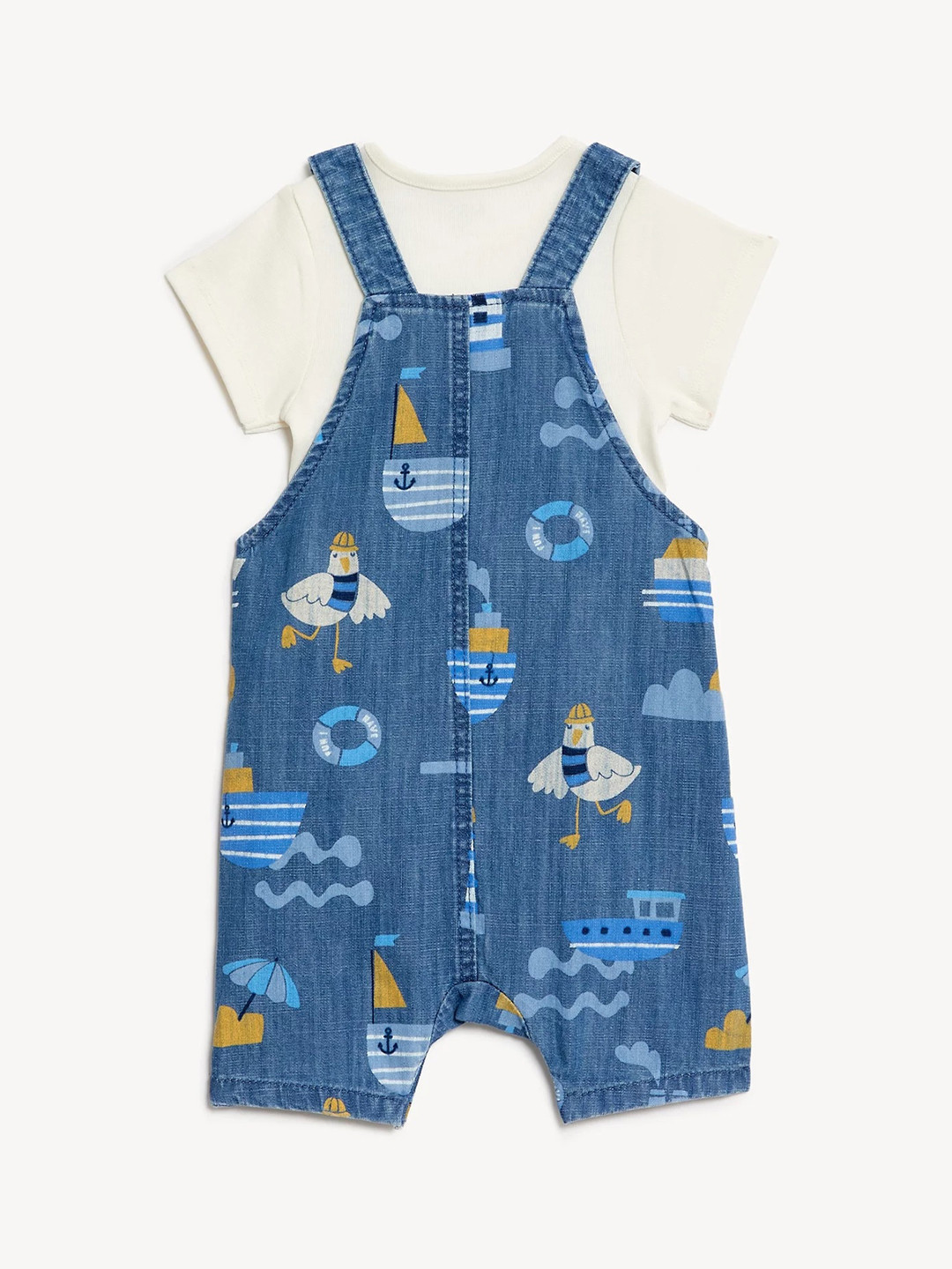 

Marks & Spencer Boys Printed Pure Cotton Dungarees, Blue