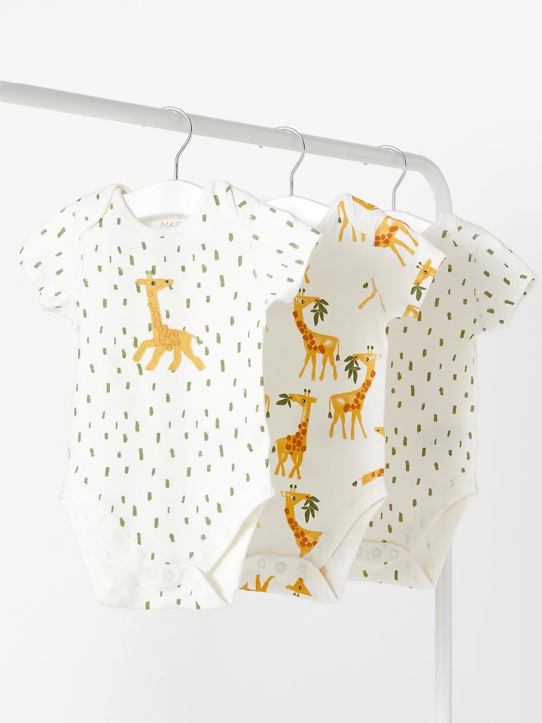 

Marks & Spencer Boys Pack of 3 Pure Cotton Bodysuits, White