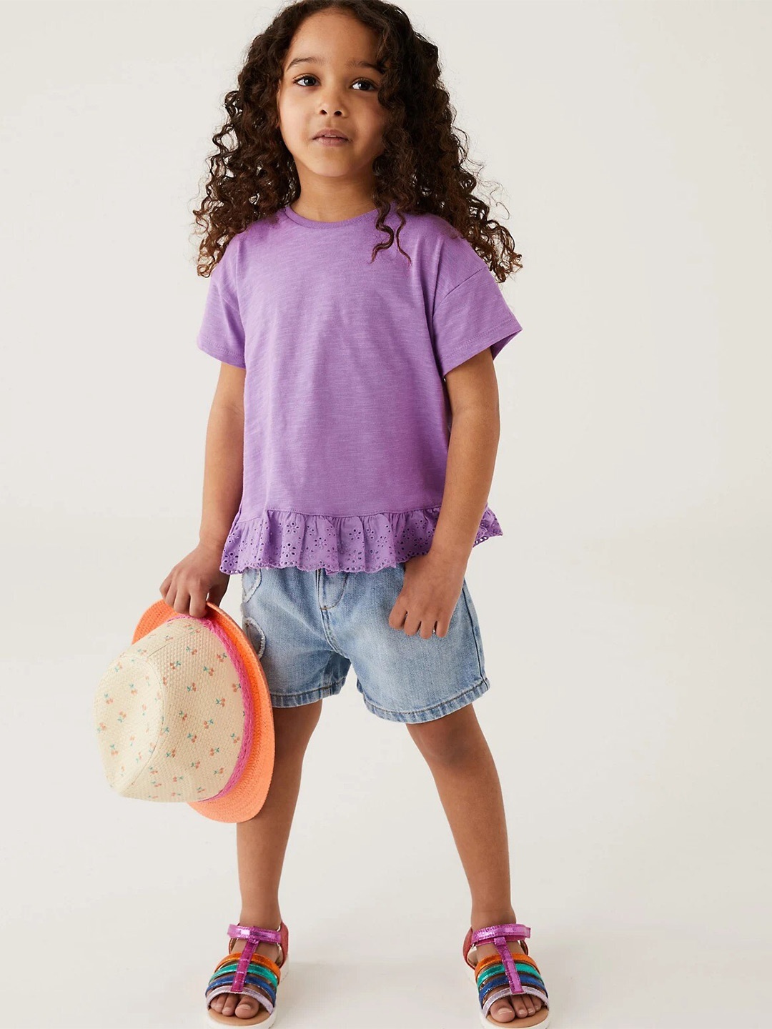 

Marks & Spencer Girls Round Neck Cotton Top, Purple