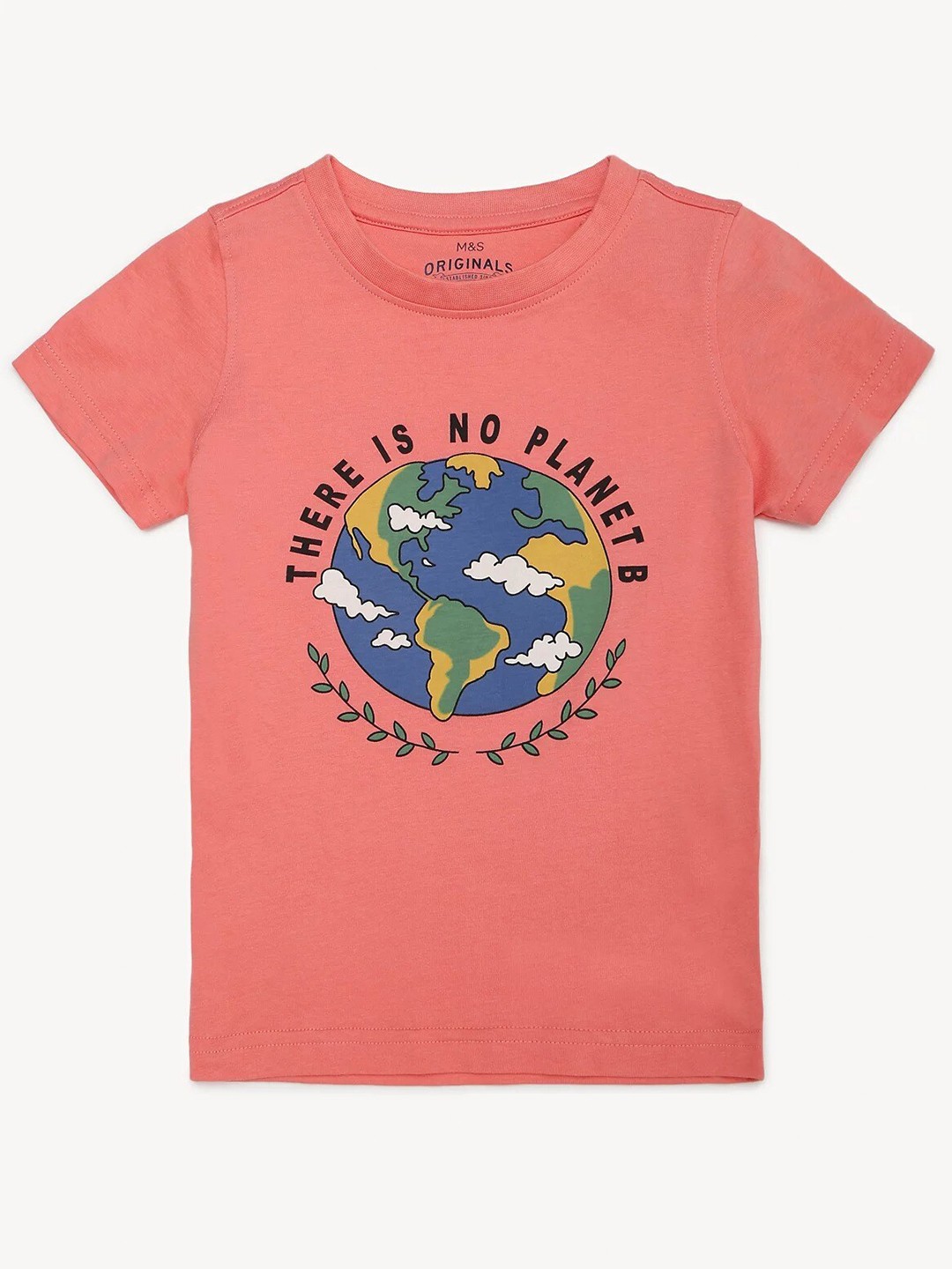 

Marks & Spencer Boys Graphic Printed Round Neck Cotton Regular T-shirt, Pink