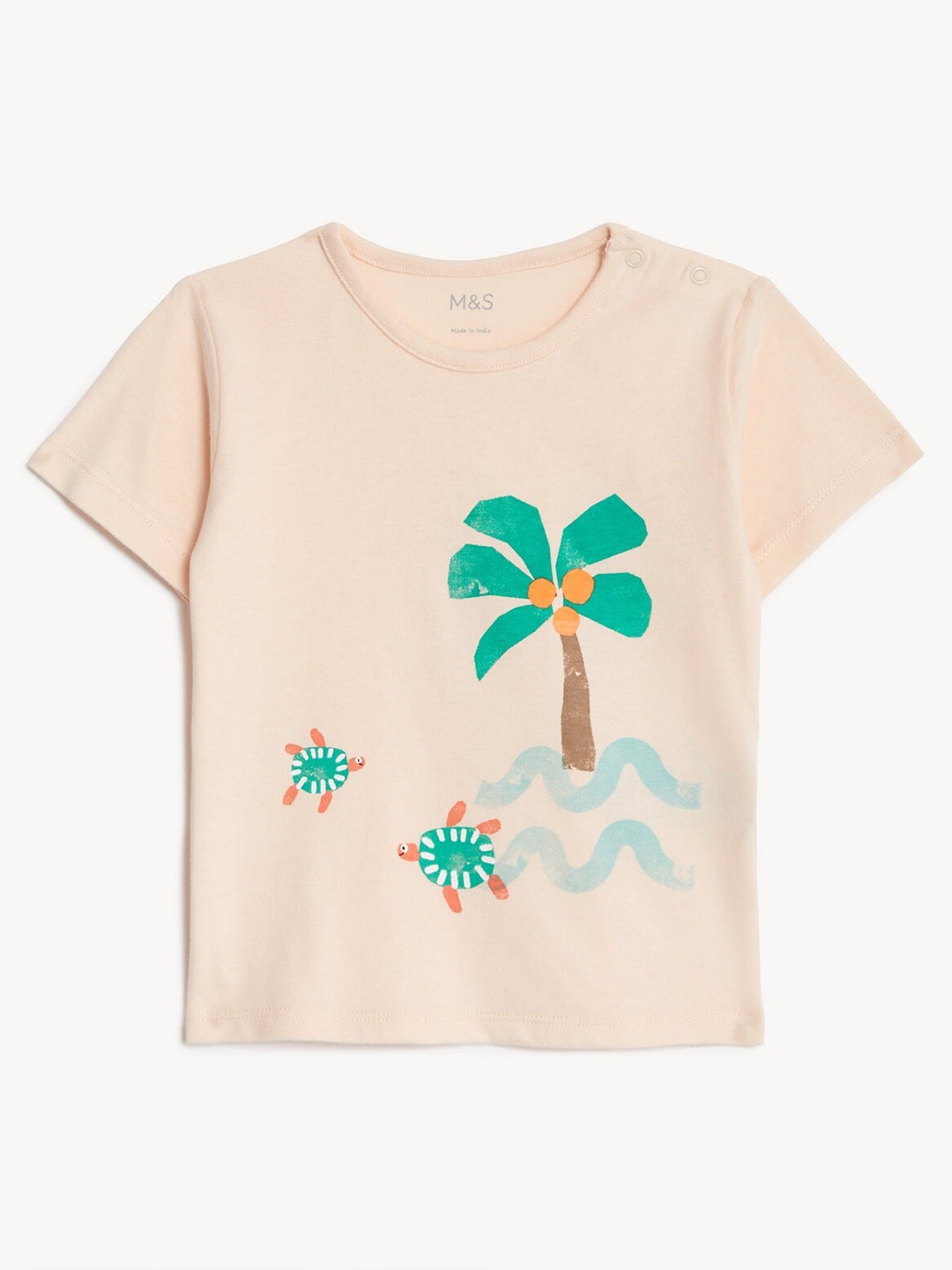 

Marks & Spencer Infant Boys Conversational Printed Pure Cotton T-shirt, Peach