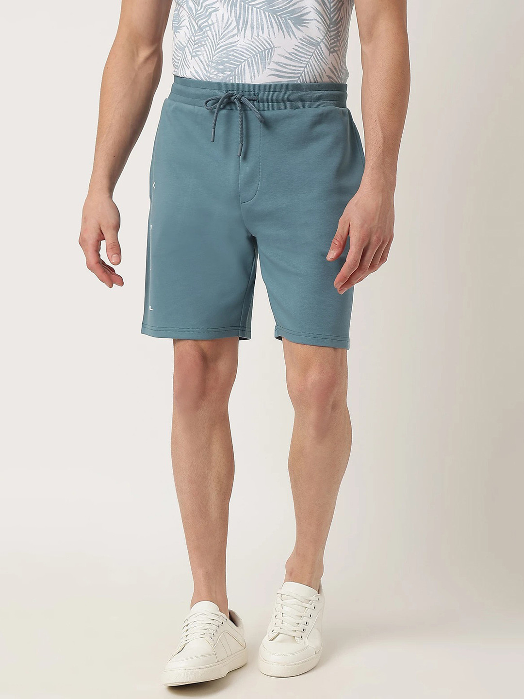 

Marks & Spencer Men Mid-Rise Cotton Shorts, Blue