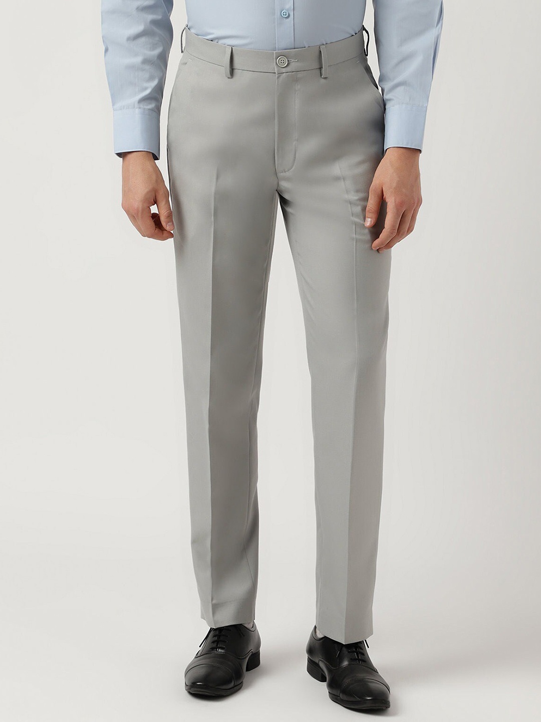 

Marks & Spencer Men Mid-Rise Trousers, Grey