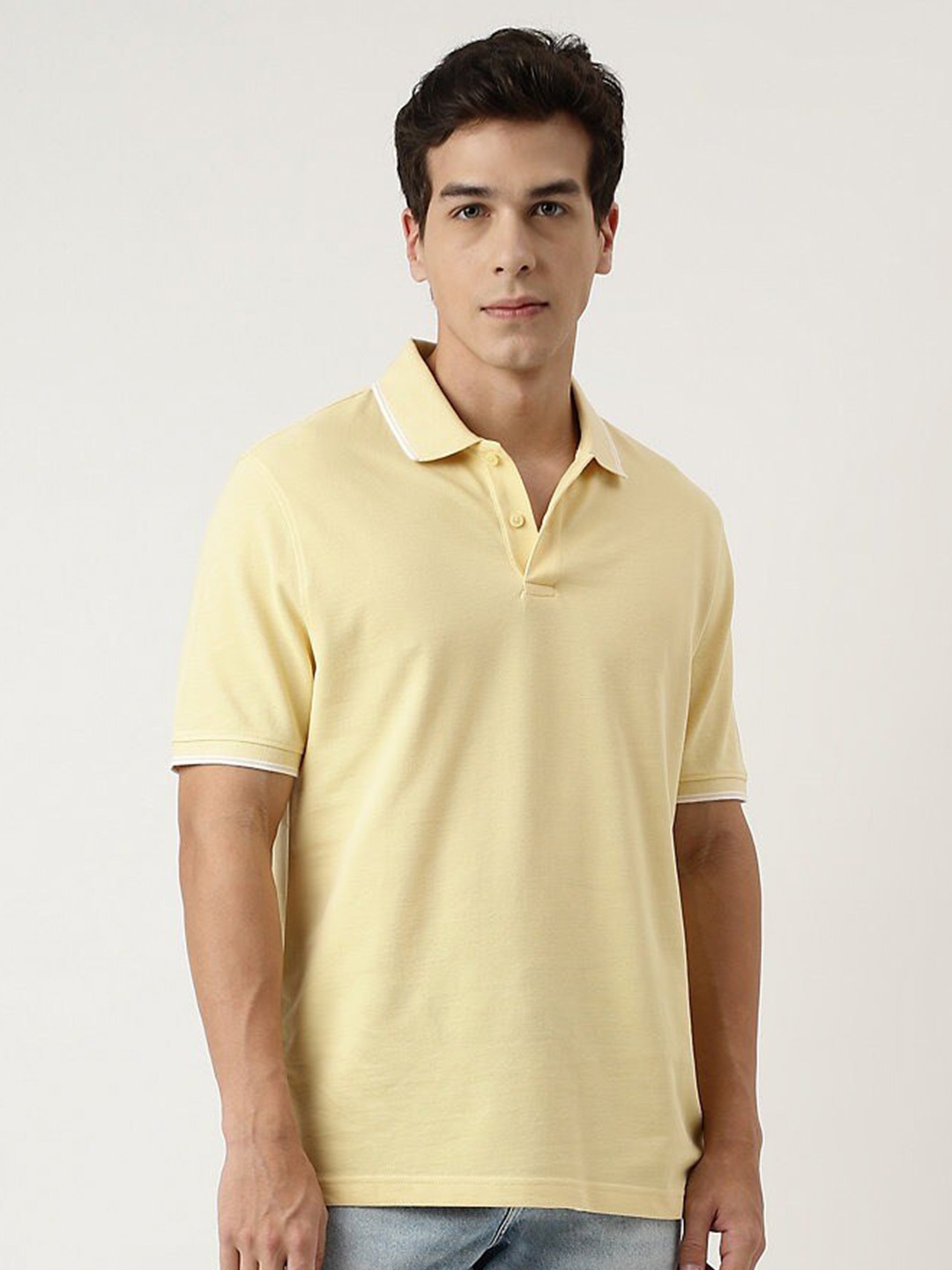 

Marks & Spencer Polo Collar Pure Cotton Casual T-shirt, Yellow
