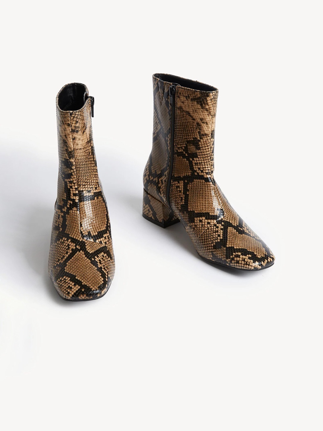 

Marks & Spencer Women Printed Heeled Regular Boots, Brown