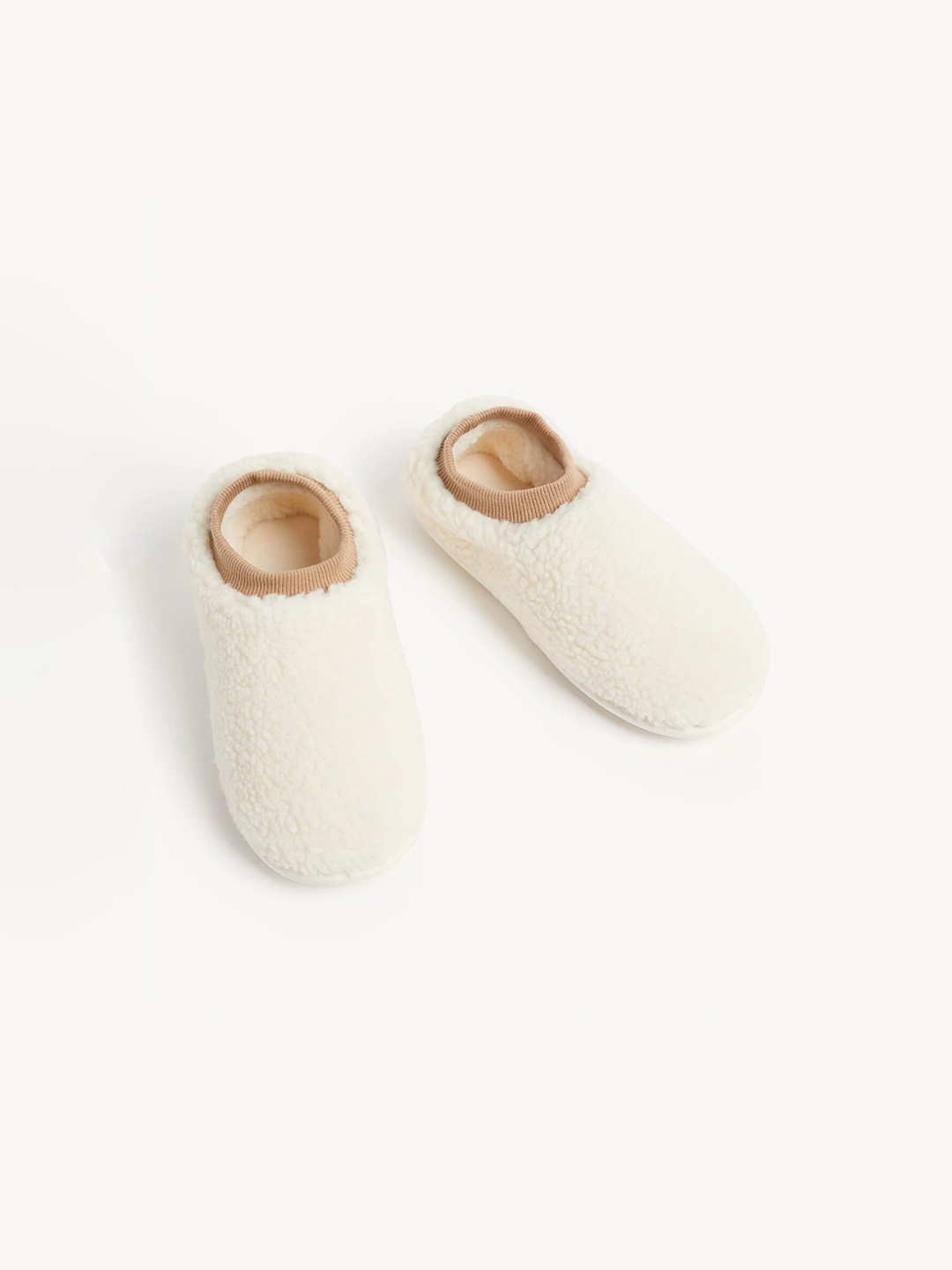 

Marks & Spencer Women Self Design Fur Room Slippers, Cream