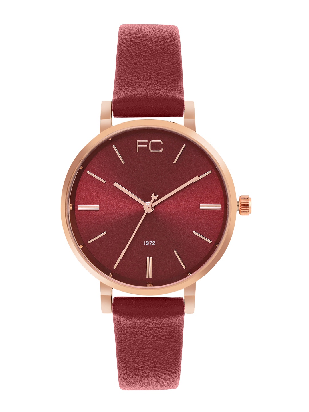 

French Connection Women Dial & Leather Straps Analogue Watch FCN00071B, Maroon