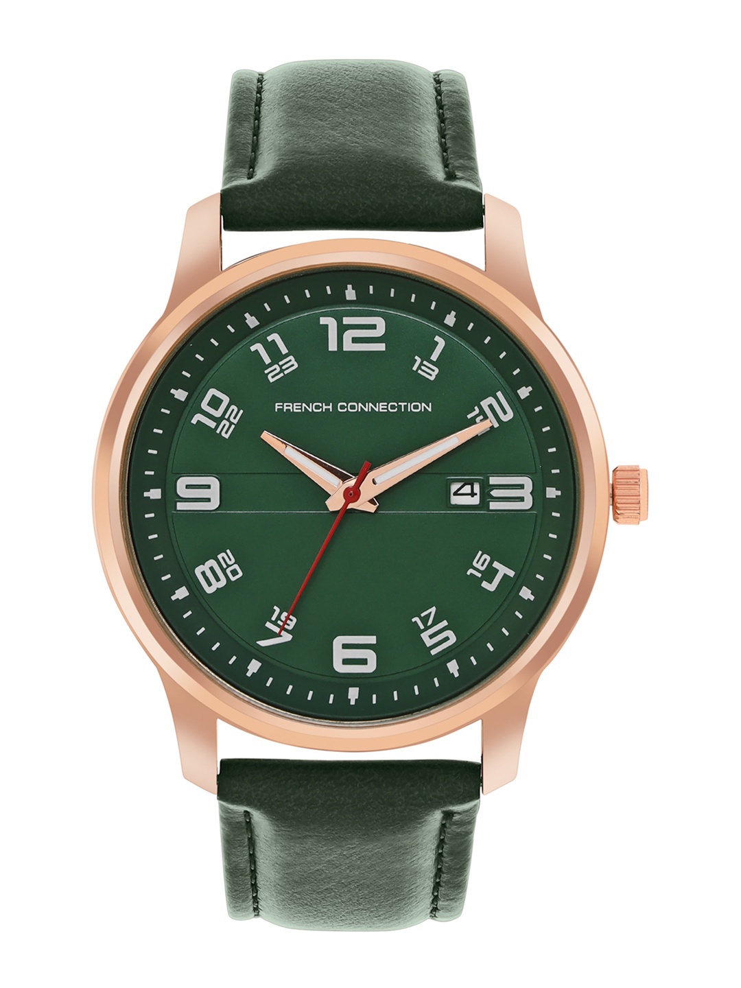 

French Connection Men Dial & Leather Straps Analogue Watch FCN00046A, Green