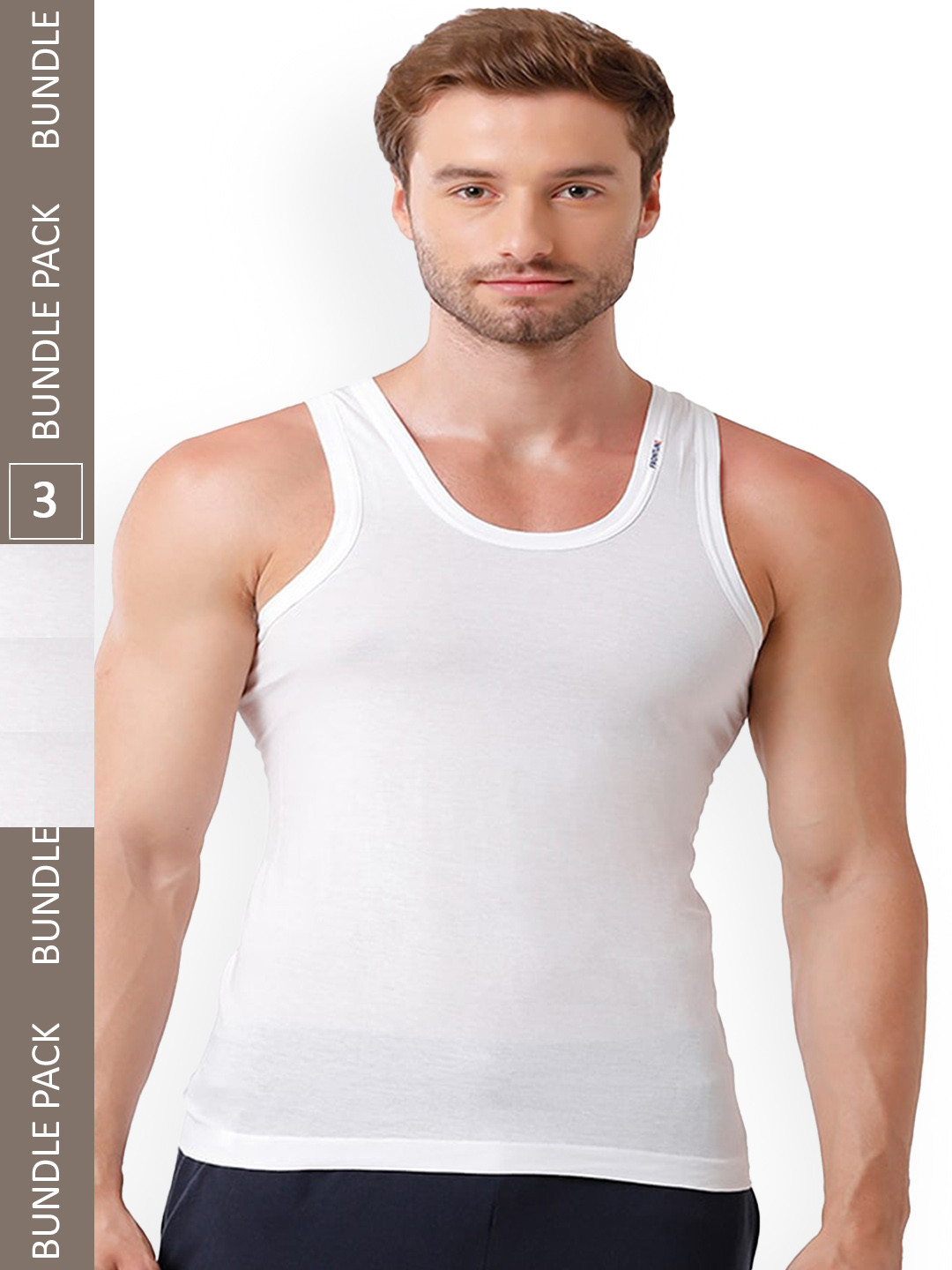

Rupa Frontline Pack Of 3 Cotton Undershirt Innerwear Vests, White