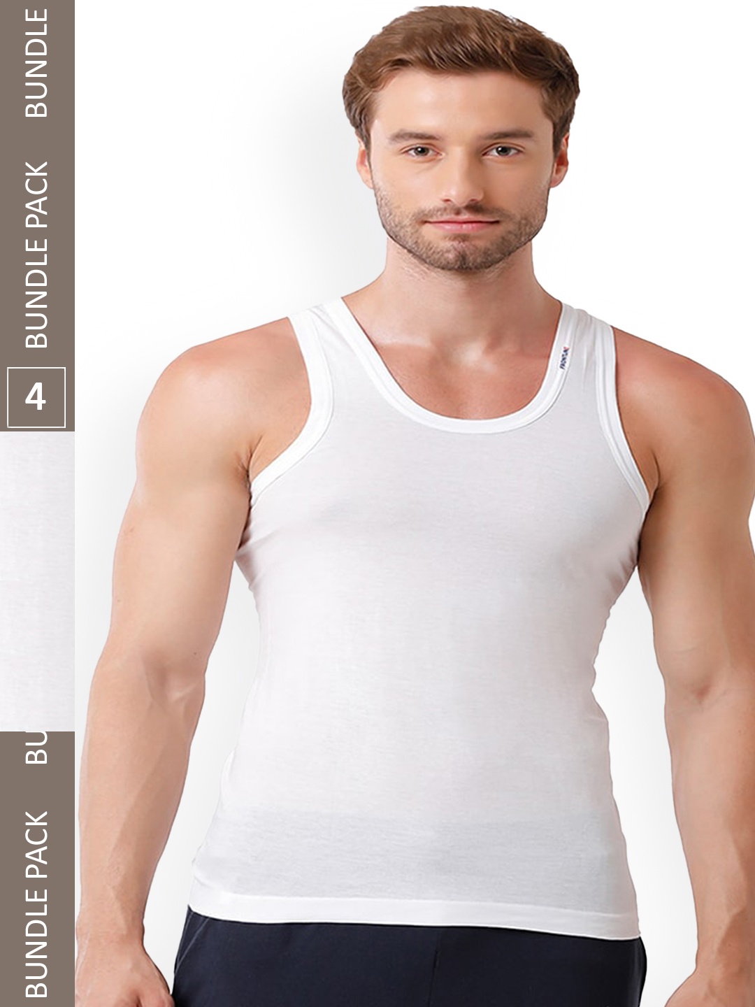 

Rupa Frontline Pack Of 4 Cotton Undershirt Innerwear Vests, White