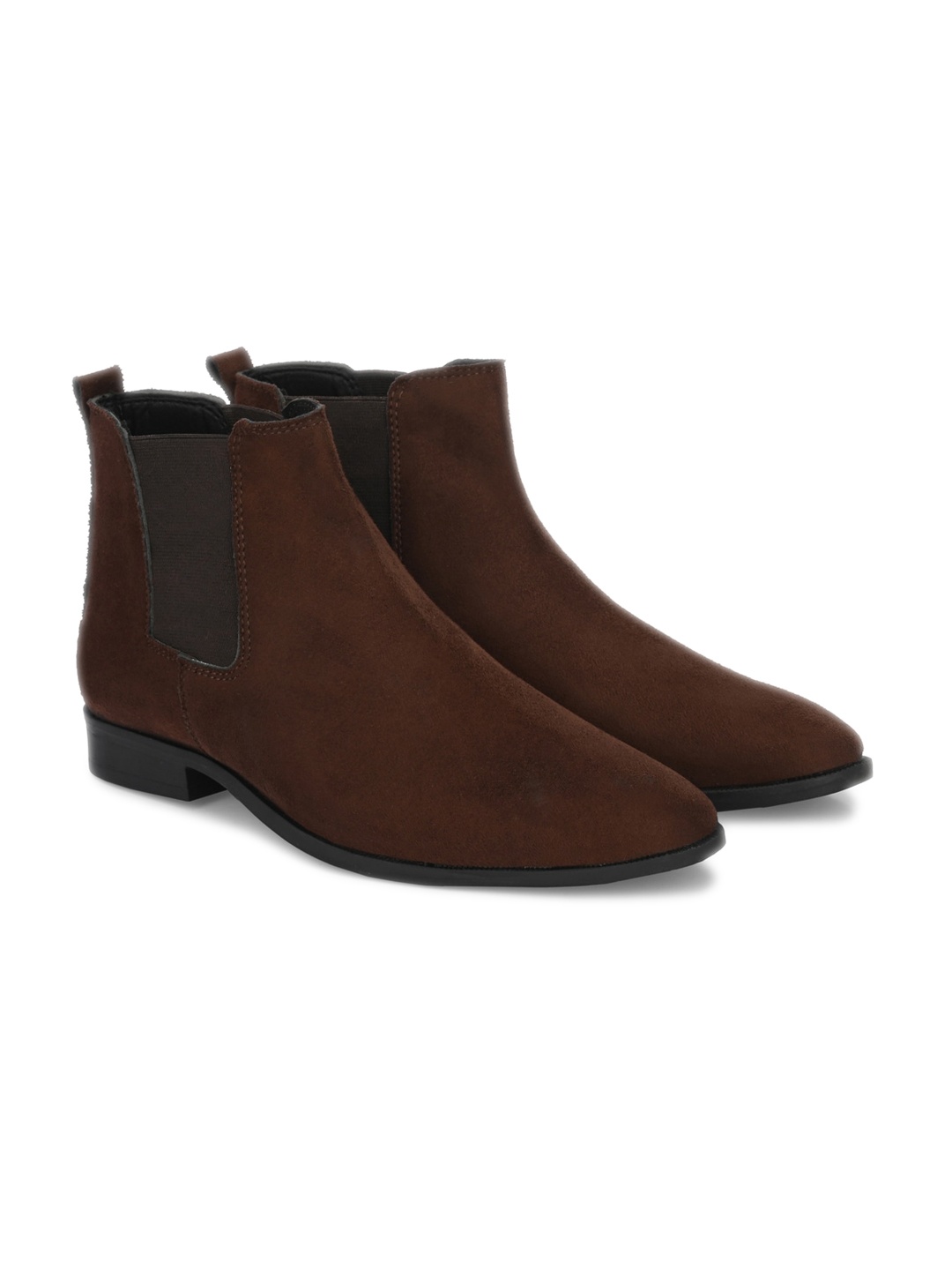 

ATTITUDIST Men Anti-Skid Heat-Resistant Mid-Top Chelsea Boots, Coffee brown